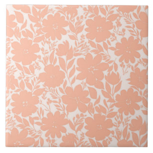 Sweet Peach Blommar Flowers Kakelplatta