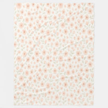Sweet Peach Blommar Sprig Mönster Fleece Blanket