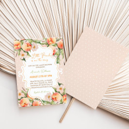 Sweet Peach Blommigt Rosa Summer Flicka Shower Inbjudningar