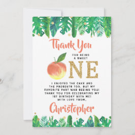 Sweet Peach Boys 1:a födelsedagen Tack Kort