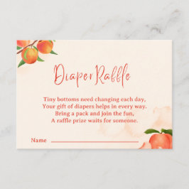 Sweet Peach Diaper Raffle Card – Fruit-Themed Tilläggskort