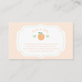 Sweet Peach Elegant Baby Shower Books For Baby Tilläggskort