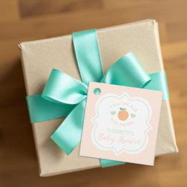 Sweet Peach Elegant Baby Shower Gåvor Etiketter