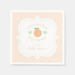 Sweet Peach Elegant Baby Shower Pappersservett