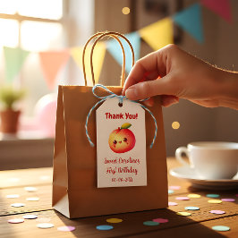 Sweet Peach First Birthday Thank You Presentetikett