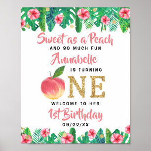 Sweet Peach Girls 1:a födelsedag Välkomna Poster