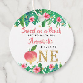 Sweet Peach Girls 1:a födelsedagen Gåvor Etiketter