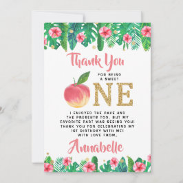 Sweet Peach Girls 1:a födelsedagen Tack Kort