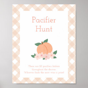 Sweet Peach   Nappar Hunt Baby Shower Game Poster