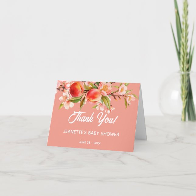 Sweet Peach Watercolor Tack Kort (Framsida)