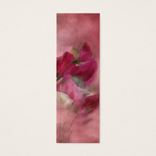 Sweet Peas Art Bookmark Litet Visitkort (Framsidan)