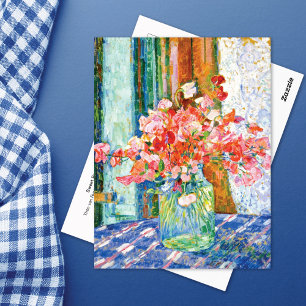 Sweet Peas Glass Burk Théo van Rysselberghe Vykort