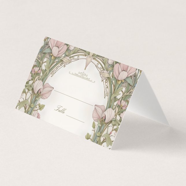 Sweet Peas Name Card Template Kort (Framsida)
