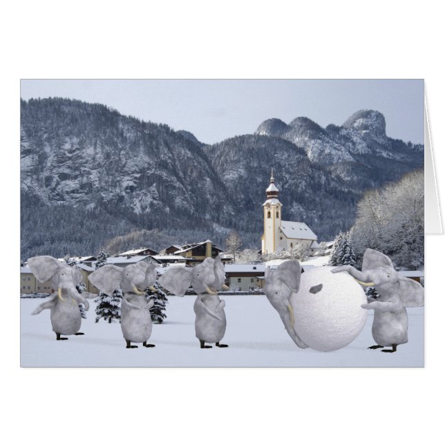 Sweet Pengphants Hälsningskort (Framsidan Horizontal)