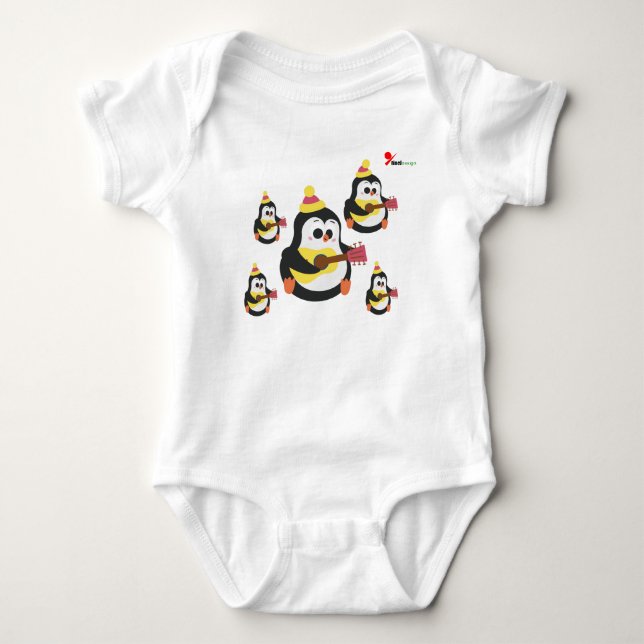 Sweet Penguin Baby Bodydress T Shirt (Framsida)