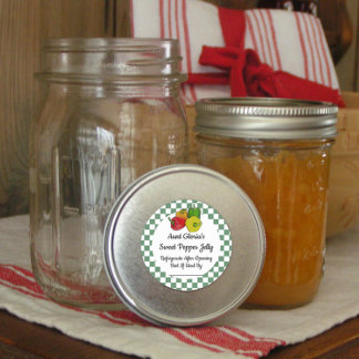 Sweet Pepper Jelly Anpassningsbar Canning Burk Sti Runt Klistermärke