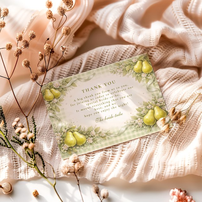 Sweet Perfect Pair Pear Bridal Shower Tack Kort (Skapare uppladdad)