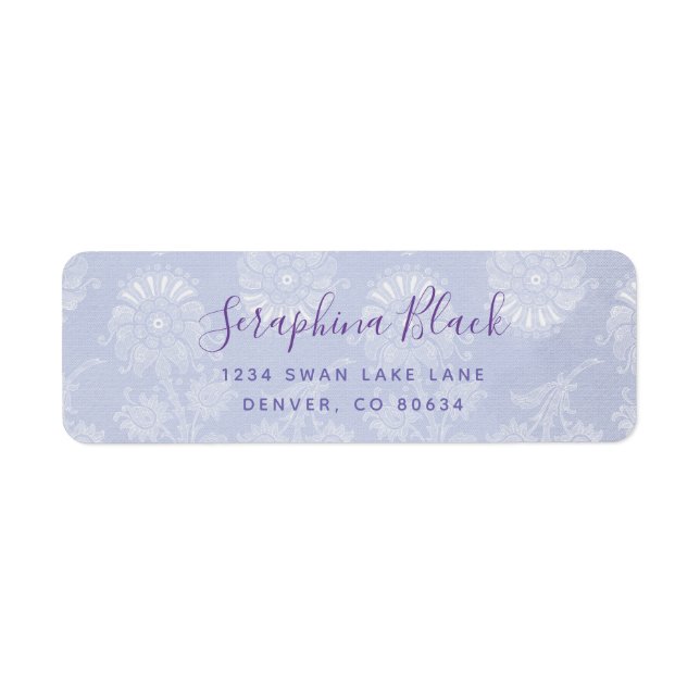 Sweet Periwinkle Lila Snöre Return-adressetikett Returadress Etikett (Framsidan)