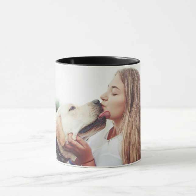 Sweet Pet Kiss Photo Modern Photo Mugg (Center)