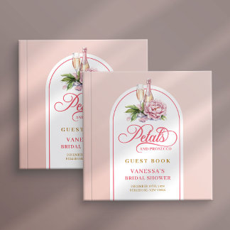 Sweet petals and prosecco blush gold guest book gästböcker