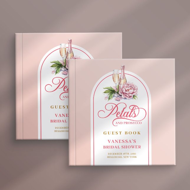 Sweet petals and prosecco blush gold guest book gästböcker (Sweet petals and prosecco blush gold guest book)