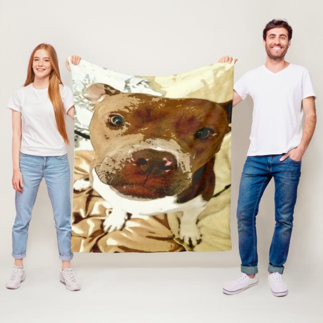 Sweet Pibble Ansikte Fleecefilt (På plats)