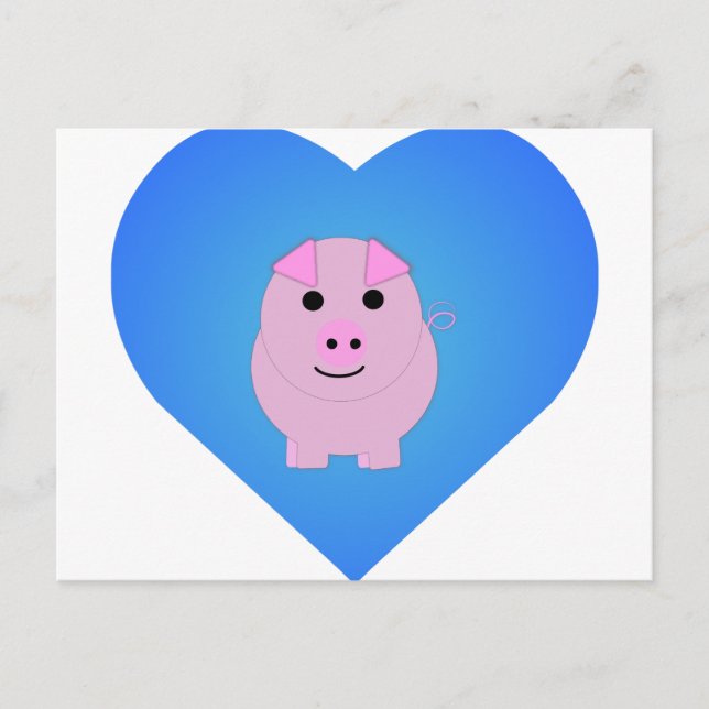 Sweet Piggy Kärlek Vykort (Framsida)