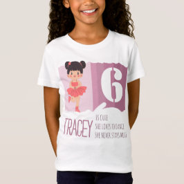 Sweet Pink Ballet 6th Birthday Girl Design Rhyme T Shirt