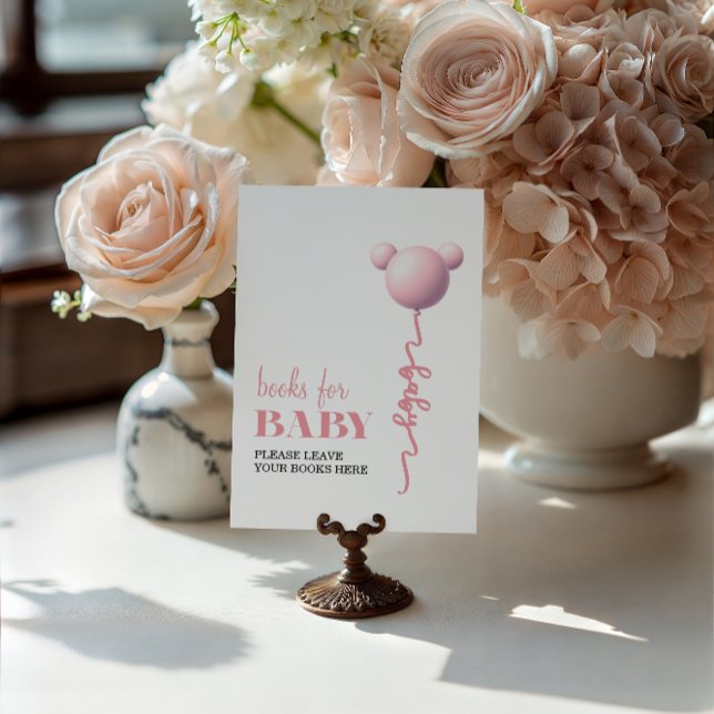 Sweet Pink Bear Balloon Books for Baby Sign Poster (Skapare uppladdad)