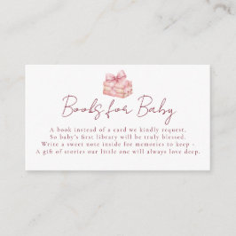 Sweet Pink Bow Baby Shower Books For Baby Tilläggskort