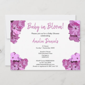 Sweet Pink Floral Baby Shower Invitation Inbjudningar