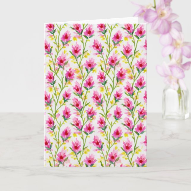 Sweet Pink Floral Pattern Greeting Kort (Orkide)