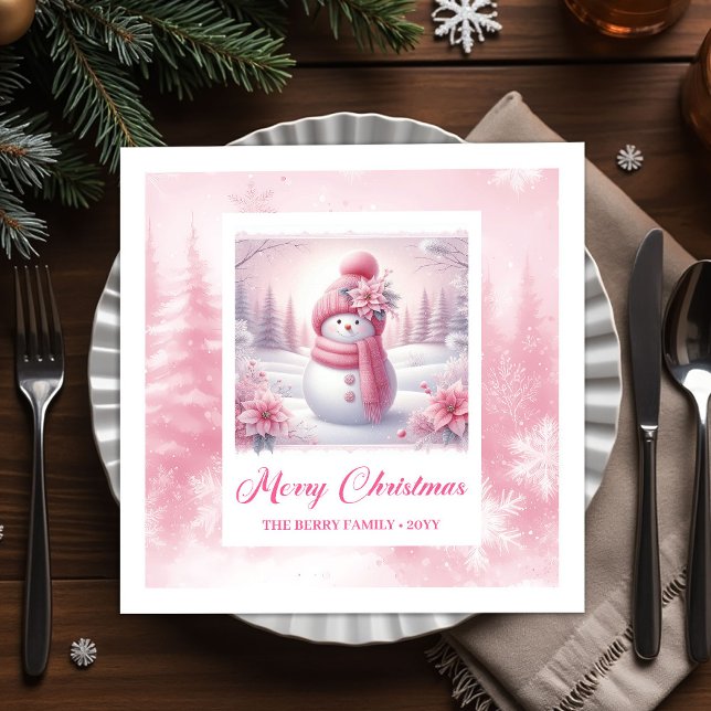 Sweet Pinkmas Christmas Scene Napkins Kids Holiday Pappersservett (Sweet Pinkmas Christmas Scene Napkins Kids Holiday Decor)