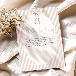 Sweet Pinstriped Bow Beige Books For Baby Tilläggskort