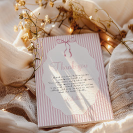 Sweet Pinstriped Pink Bow Graduation Tack Kort