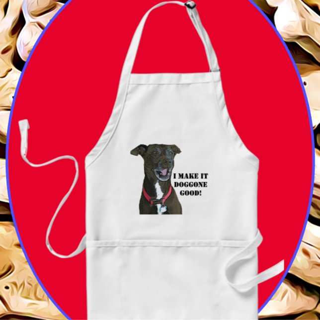 Sweet Pitbull Lab Mix Hund på Chefs Apron Förkläde (Skapare uppladdad)