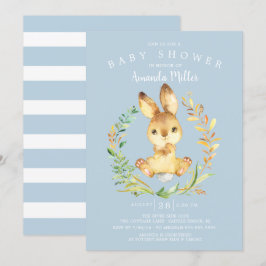 Sweet Pojke Bunny Baby Shower Inbjudningar