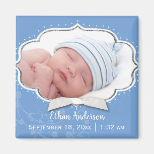 Sweet Pojke Photo Birth-meddelande Magnet