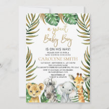 Sweet Pojke Safari Jungle Animals Baby Shower