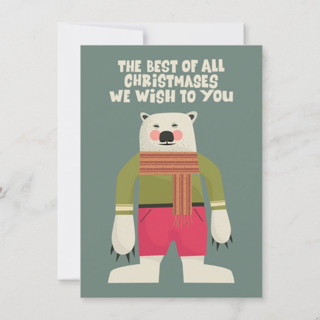 Sweet polar bear father - wonderful Christmas card (Framsida)