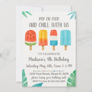 Sweet Popsicle Party Birthday Inbjudan