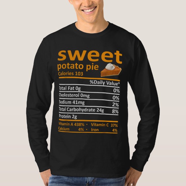 Sweet Potato Paj Nutrition Food Thanksgiving Funny T Shirt (Framsida)