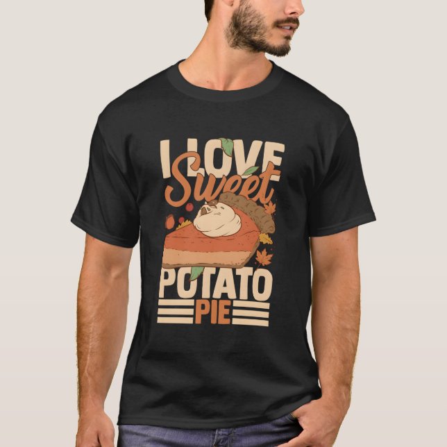 Sweet Potato Paj Recipe Vegan Filling T Shirt (Framsida)