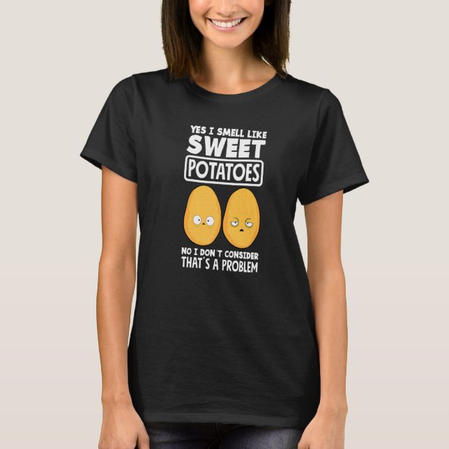 Sweet Potato  Vegan Potato T Shirt (Framsida)