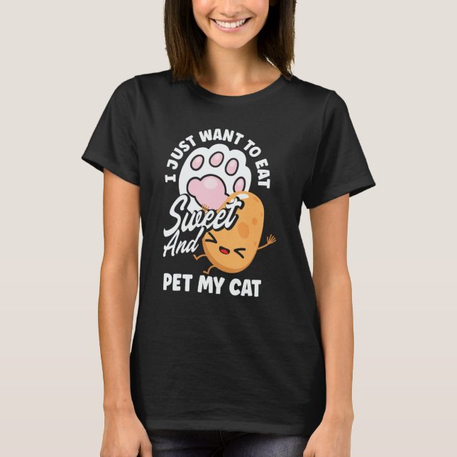 Sweet Potato Vegetable   Cat Owner T Shirt (Framsida)