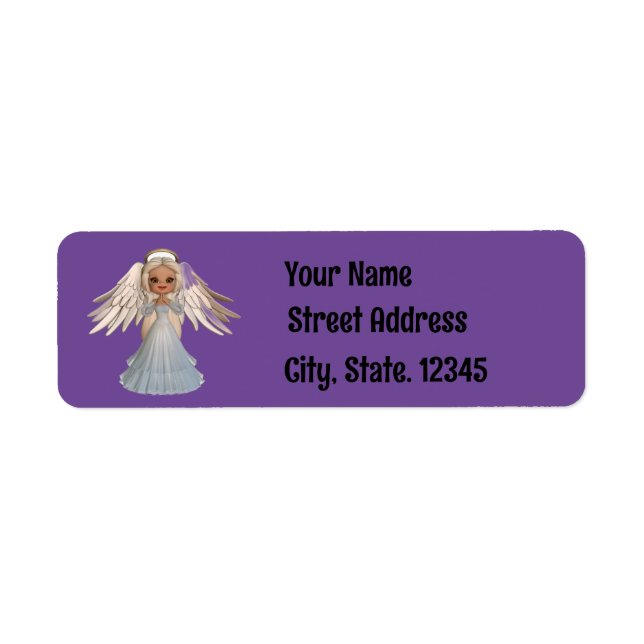 Sweet Praying Angel Retur Adressetikett Returadress Etikett (Framsidan)