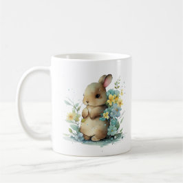 Sweet Precious Bunny Rabbit i Flowers Kaffemugg