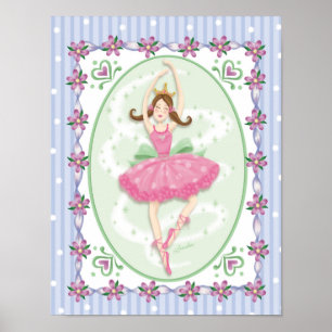 Sweet Prima Ballerina Girls Wall Art Poster