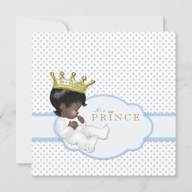 Sweet Prince Ethnic Baby Shower Inbjudningar (Framsida)