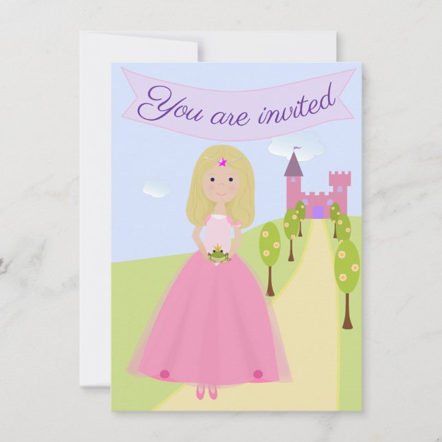 Sweet Princess Birthday bjudande Inbjudningar (Framsida)